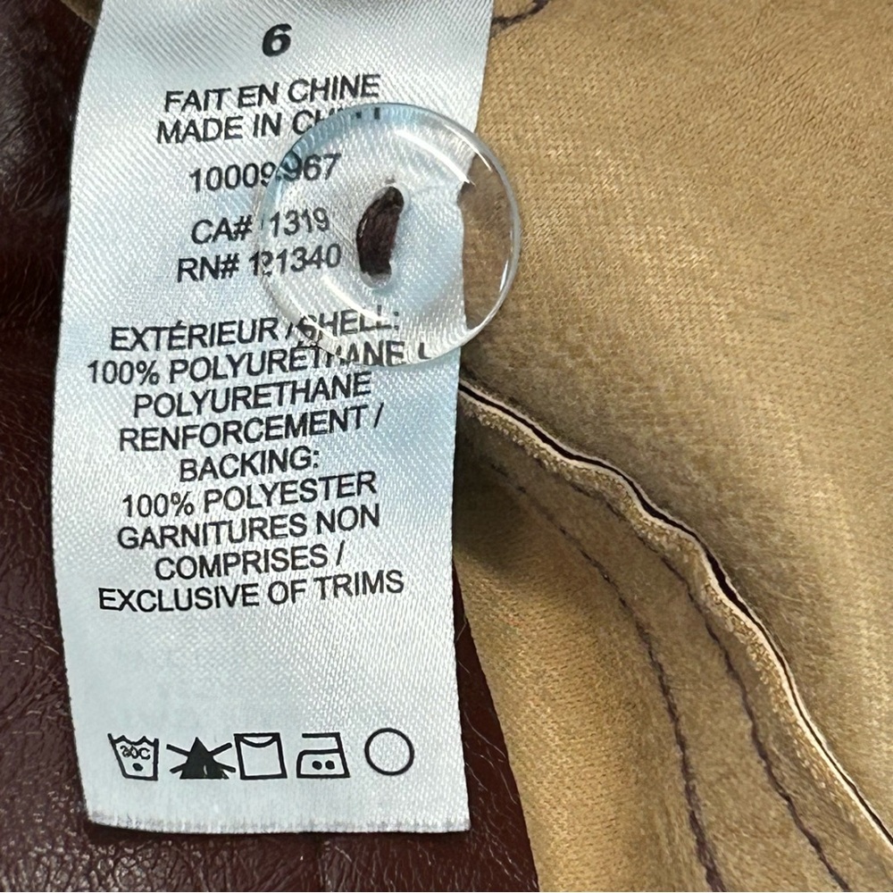 Dynamite Justina straight crinkled faux leather pants in burgundy (dark Ruby) 6 - Picture 12 of 14